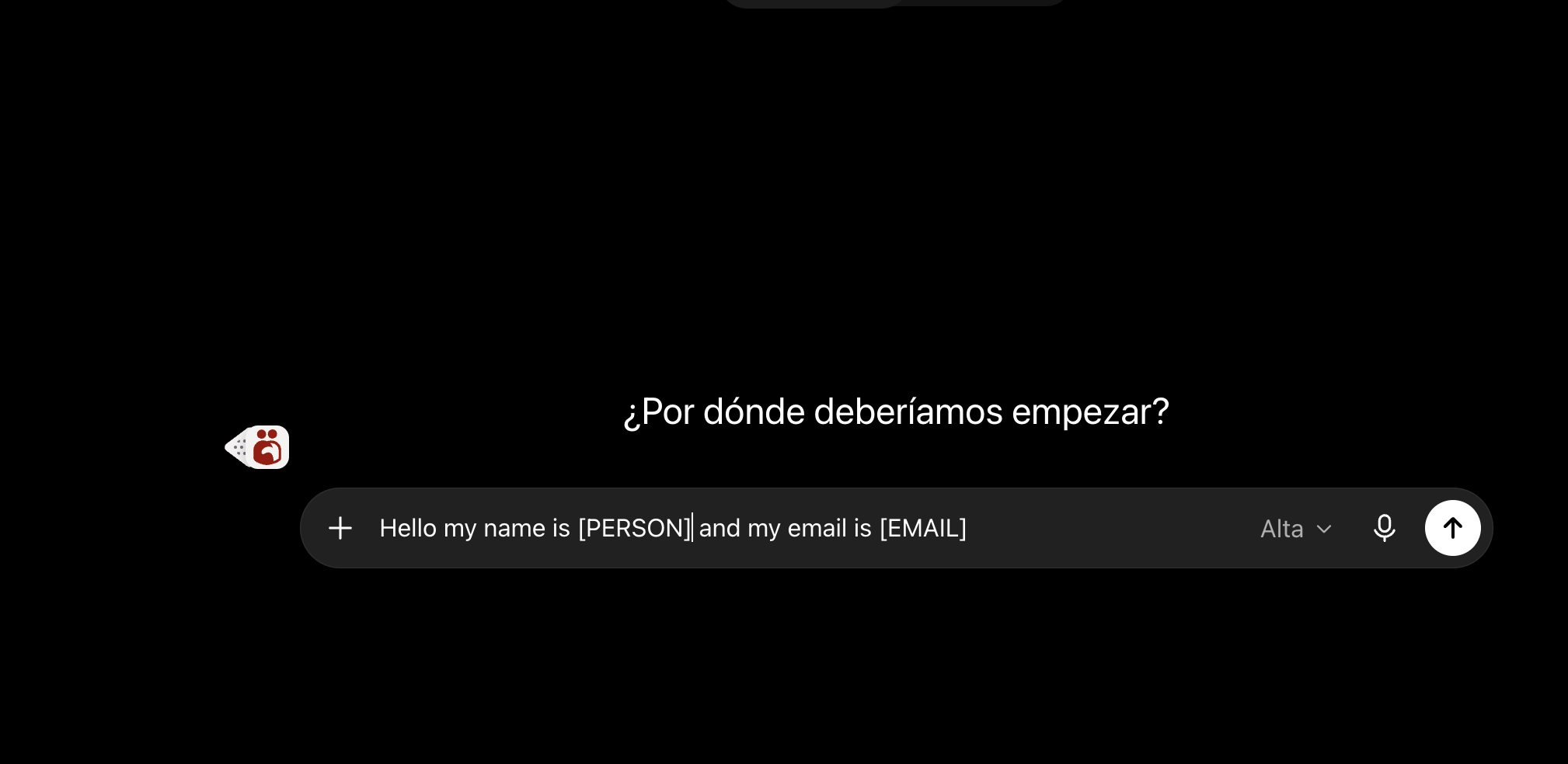 ChatGPT prompt after AIAmigo replaced sensitive information with person and email placeholders