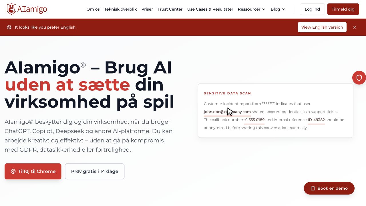 AIAmigo homepage
