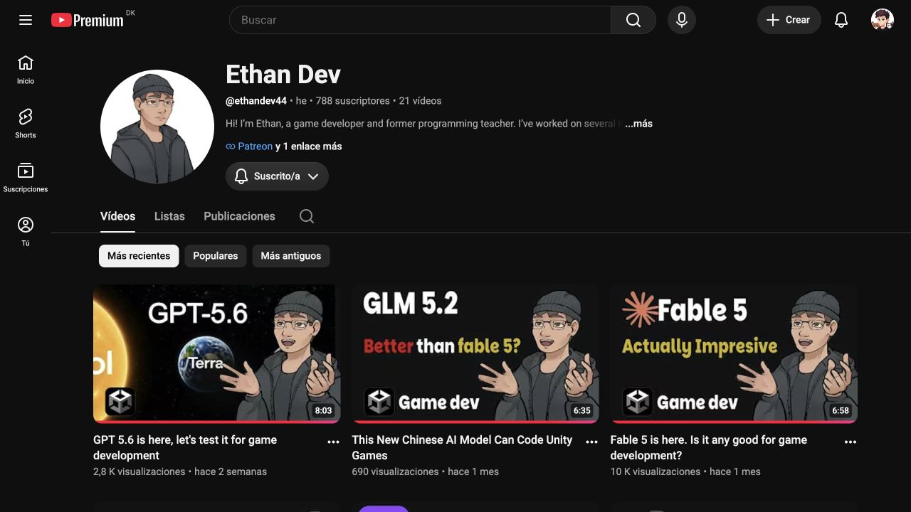 Ethan Dev YouTube channel