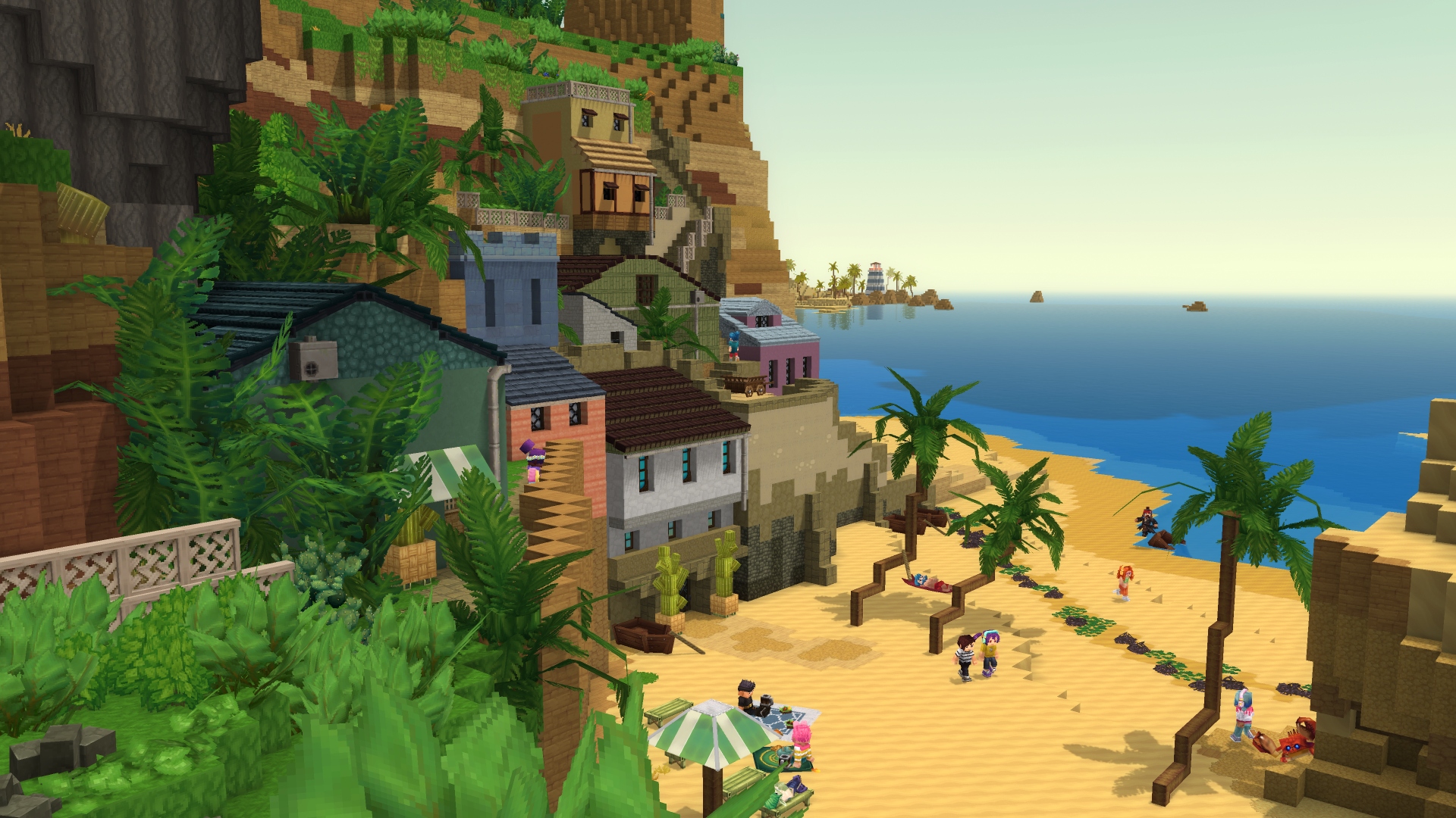 Cliffside Hytale landscape used in Evertrail's visual identity