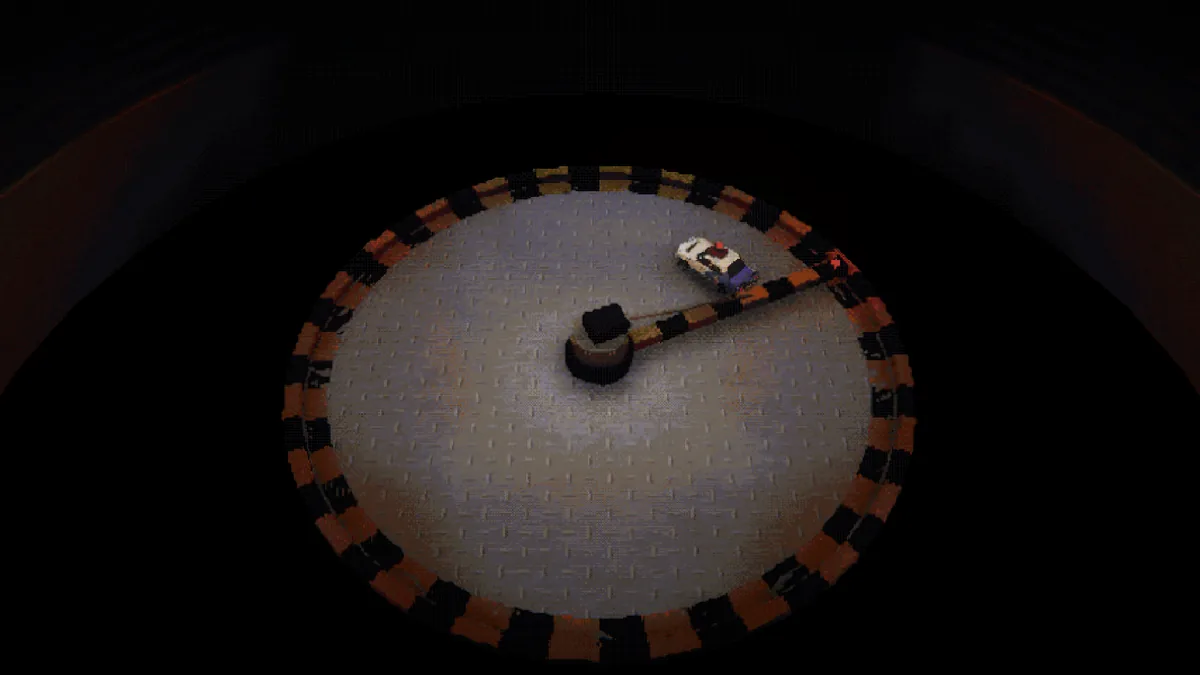Sweeper with the PSX shader, spotlight lighting and post-processing